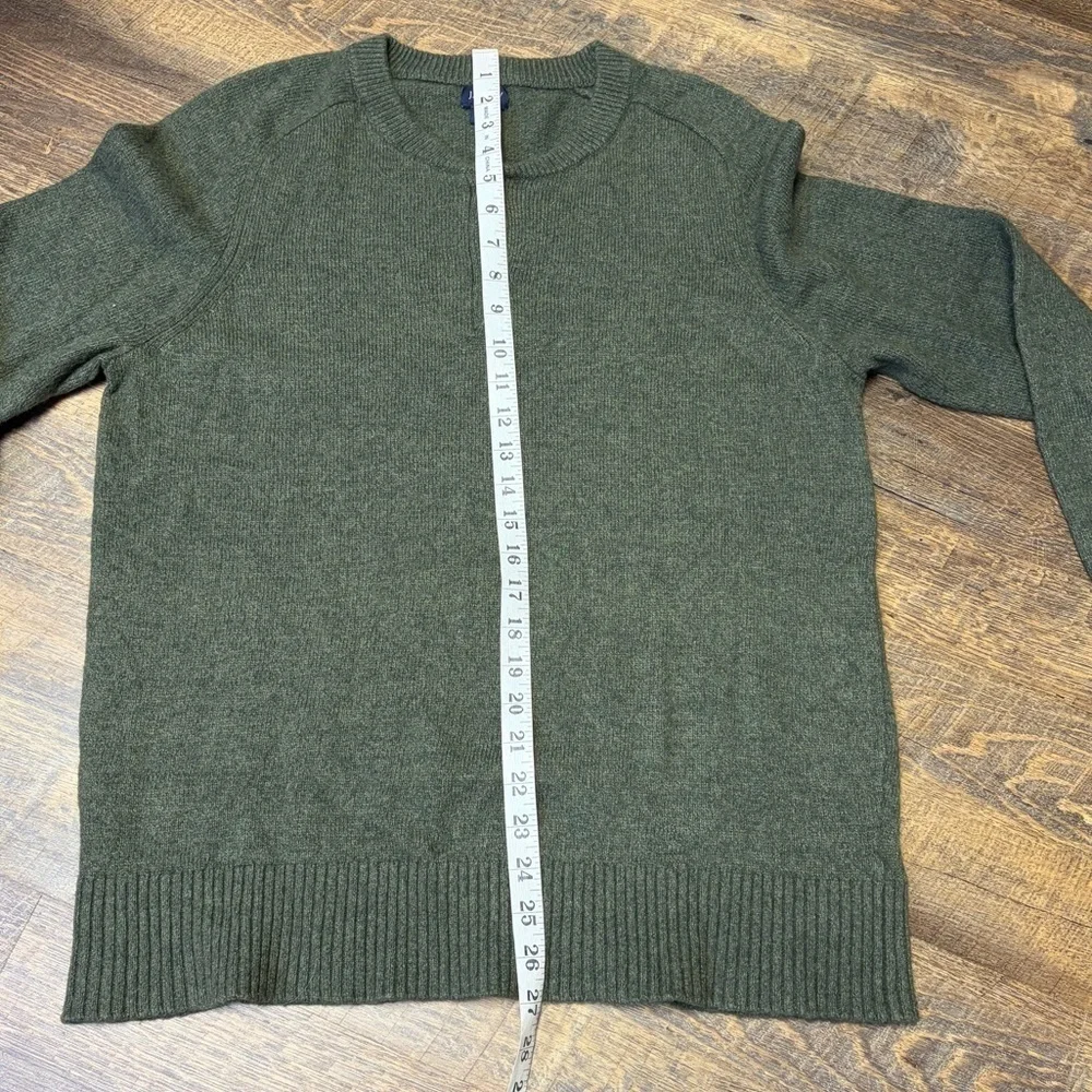 J Crew Lambswool Blend Henley Sweater Mens Large Green Knit Preppy Casual Button